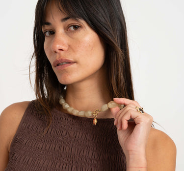 TILTIL Necklace Bead Fish Offwhite