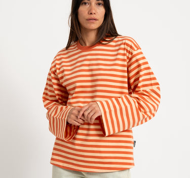 TILTIL Longsleeve Thin Striped Doka Tee Orange