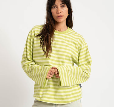 TILTIL Longsleeve Thin Striped Doka Tee Matcha Green