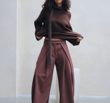 TILTIL Wide Lela Pantalon Bruin