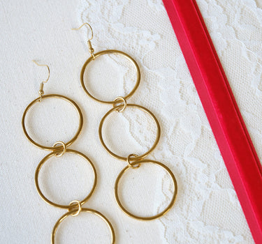 TILTIL Set van 2 Open Circle Statement Oorbellen Goud