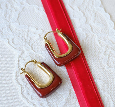 TILTIL Set van 2 Hoops Torty Burgundy Goud