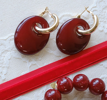 TILTIL Blaire Oorbellen Goud Bordeaux