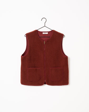 Tirsa Teddy Gilet Zipper Bordeaux - Things I Like Things I Love