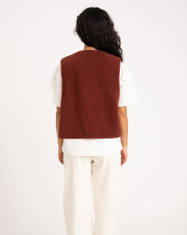Tirsa Teddy Gilet Zipper Bordeaux - Things I Like Things I Love