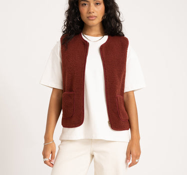 Tirsa Teddy Gilet Zipper Bordeaux - Things I Like Things I Love