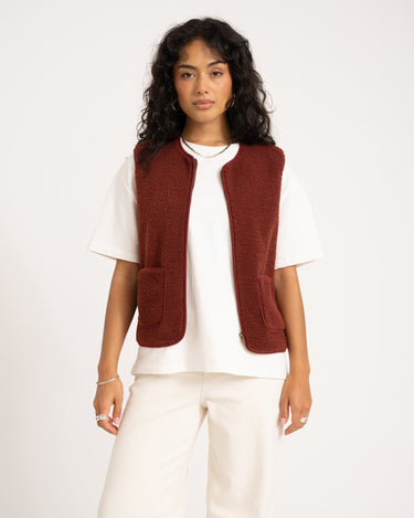 Tirsa Teddy Gilet Zipper Bordeaux - Things I Like Things I Love