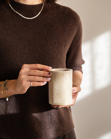 Toothbrush Holder Pearl Travertin Look - Things I Like Things I Love