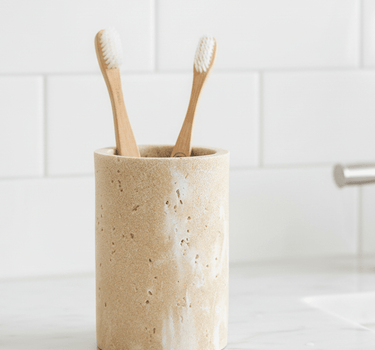 Toothbrush Holder Pearl Travertin Look - Things I Like Things I Love