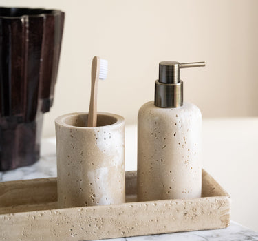 Toothbrush Holder Pearl Travertine Look - Things I Like Things I Love