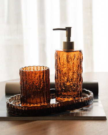 Toothbrush Holder Vintage Glass Brown - Things I Like Things I Love