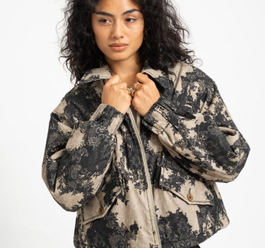Topshop Hope Printed Jacket Abbey Stone - Things I Like Things I Love