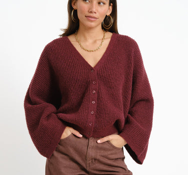 Topshop Rene Cardigan Knit Burgundy - Things I Like Things I Love