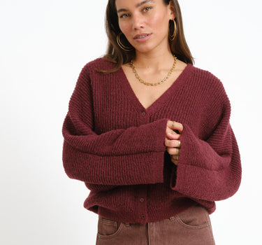 Topshop Rene Cardigan Knit Burgundy - Things I Like Things I Love