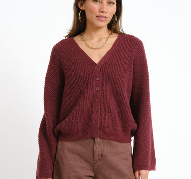 Topshop Rene Cardigan Knit Burgundy - Things I Like Things I Love