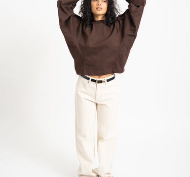 Topshop Rosa Reglan Cinch Cuff Tie Chocolate Bruin - Things I Like Things I Love