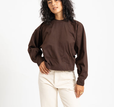 Topshop Rosa Reglan Cinch Cuff Tie Chocolate Bruin - Things I Like Things I Love