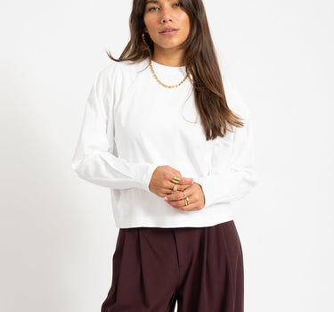 Topshop Rosa Reglan Cinch Cuff Tie Ivory Cream - Things I Like Things I Love