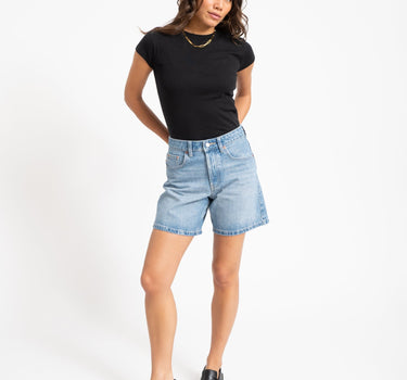 Topshop Vigga Denim Shorts Light Blue Denim - Things I Like Things I Love