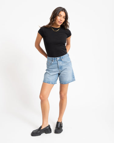 Topshop Vigga Denim Shorts Light Blue Denim - Things I Like Things I Love