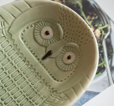 Tray Ceramic Owl Green - Things I Like Things I Love