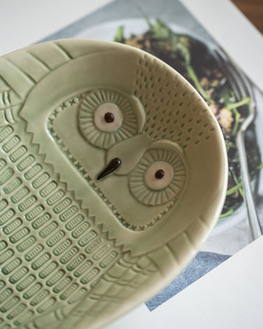 Tray Ceramic Owl Green - Things I Like Things I Love