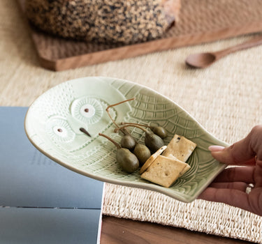 Tray Ceramic Owl Green - Things I Like Things I Love