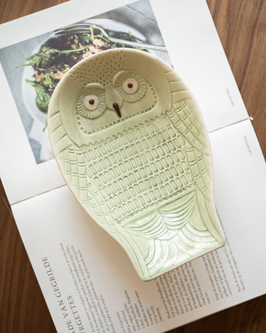 Tray Ceramic Owl Green - Things I Like Things I Love