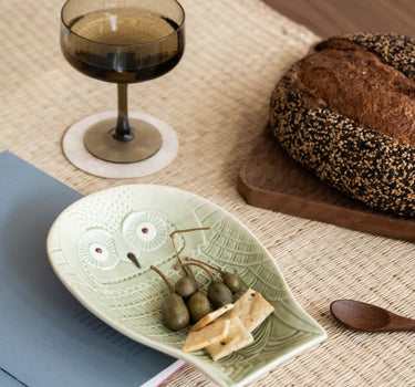 Tray Ceramic Owl Green - Things I Like Things I Love