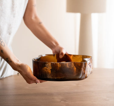 Tray Glass Smoked Amber - Things I Like Things I Love