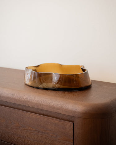 Tray Glass Smoked Amber - Things I Like Things I Love