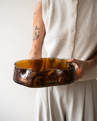 Tray Glass Smoked Amber - Things I Like Things I Love