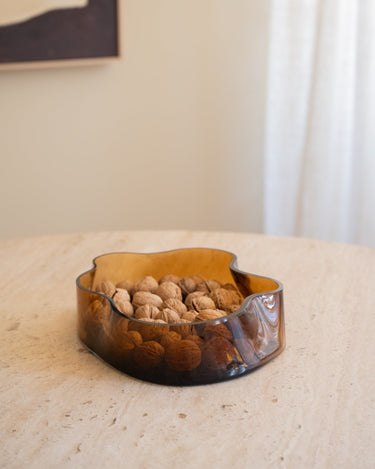 Tray Glass Smoked Amber - Things I Like Things I Love