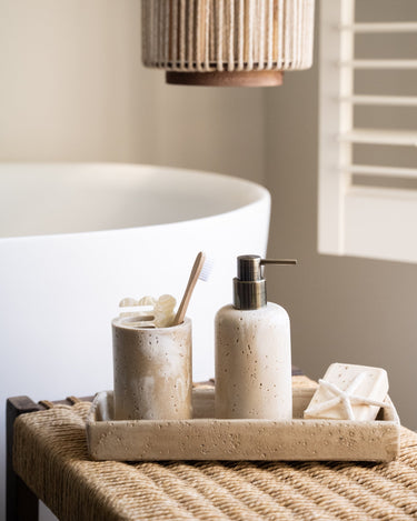 Tray Stoneware Beige - Things I Like Things I Love