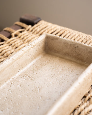 Tablett Steingut Beige