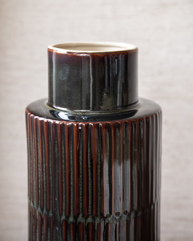 Vase Keramik Grün Braun