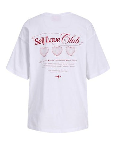 Valentine Loose Tee Bright White Self Love Club - Things I Like Things I Love