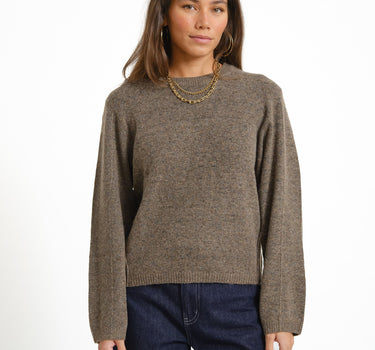 Valeria Crew Neck Knit Falcon - Things I Like Things I Love