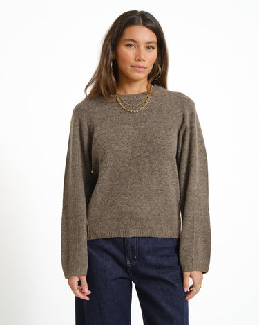 Valeria Crew Neck Knit Falcon - Things I Like Things I Love