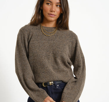 Valeria Crew Neck Knit Falcon - Things I Like Things I Love