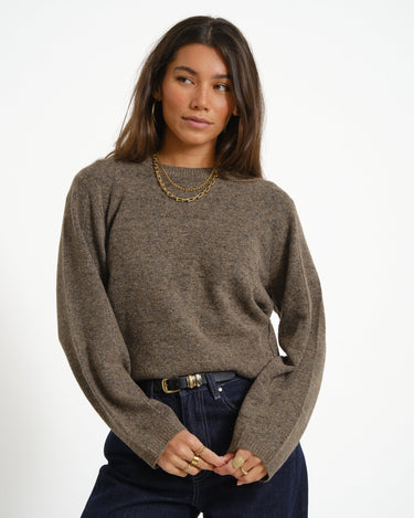 Valeria Crew Neck Knit Falcon - Things I Like Things I Love