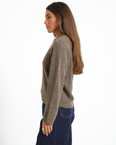 Valeria Crew Neck Knit Falcon - Things I Like Things I Love