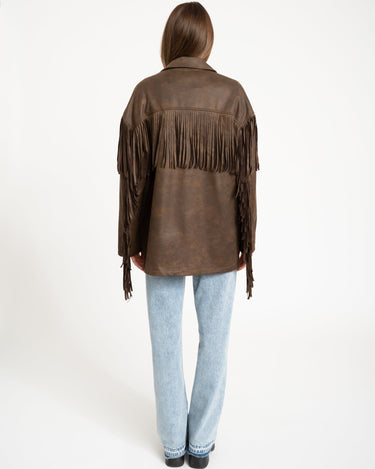 Valerie Jacket Fringe Brown - Things I Like Things I Love
