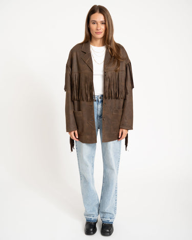 Valerie Jacket Fringe Brown - Things I Like Things I Love