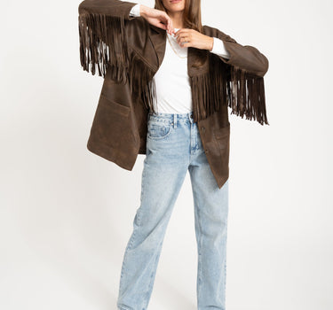 Valerie Jacket Fringe Brown - Things I Like Things I Love