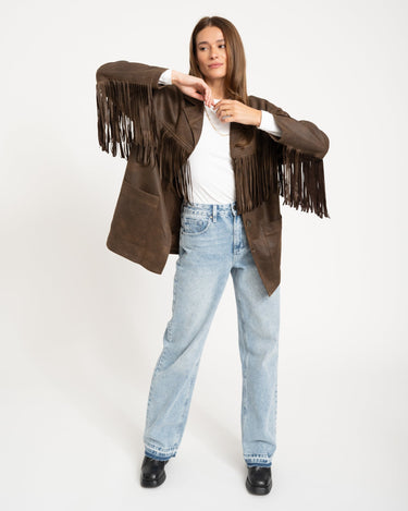 Valerie Jacket Fringe Brown - Things I Like Things I Love