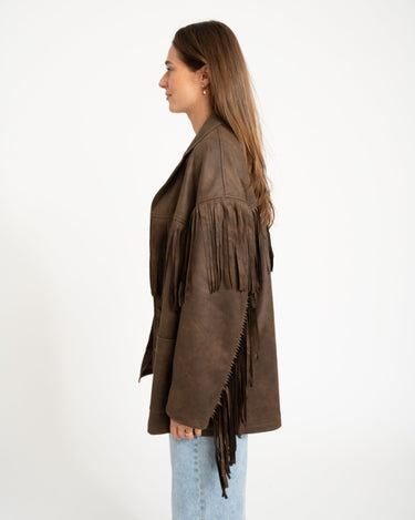 Valerie Jacket Fringe Brown - Things I Like Things I Love