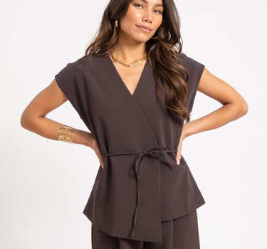 Vannah V-Neck Midi Waistcoat Bruin - Things I Like Things I Love