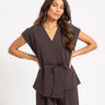 Vannah V-Neck Midi Waistcoat Bruin - Things I Like Things I Love