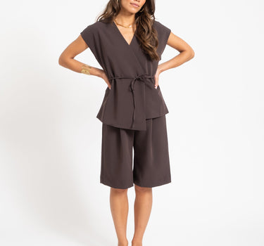 Vannah V-Neck Midi Waistcoat Bruin - Things I Like Things I Love